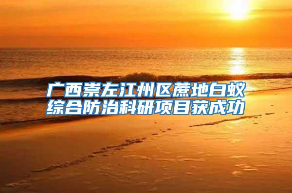 廣西崇左江州區蔗地白蟻綜合防治科研項目獲成功