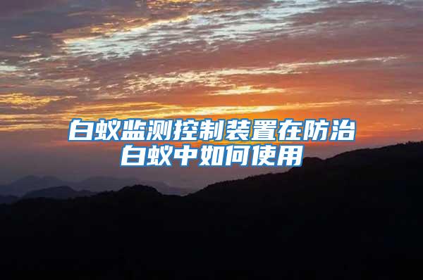 白蟻監(jiān)測(cè)控制裝置在防治白蟻中如何使用