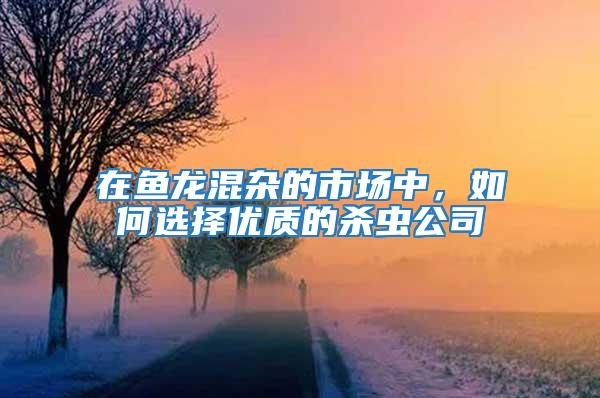 在魚龍混雜的市場(chǎng)中，如何選擇優(yōu)質(zhì)的殺蟲公司