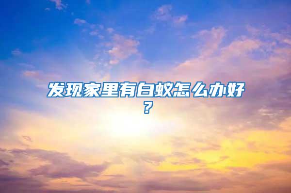 發現家里有白蟻怎么辦好？