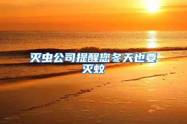 滅蟲公司提醒您冬天也要滅蚊