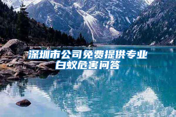 深圳市公司免費提供專業白蟻危害問答