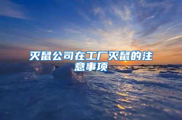 滅鼠公司在工廠滅鼠的注意事項