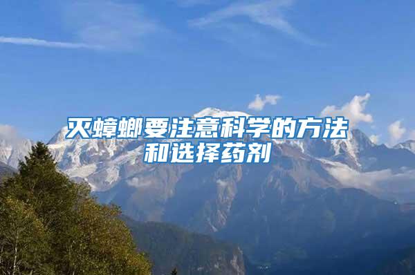 滅蟑螂要注意科學的方法和選擇藥劑