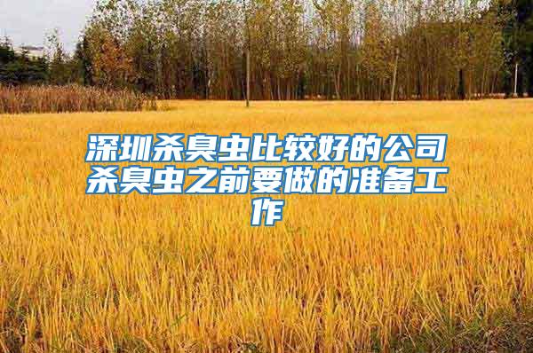 深圳殺臭蟲比較好的公司殺臭蟲之前要做的準備工作