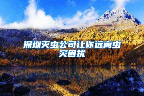 深圳滅蟲公司讓你遠離蟲災(zāi)困擾