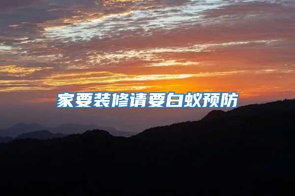 家要裝修請要白蟻預防