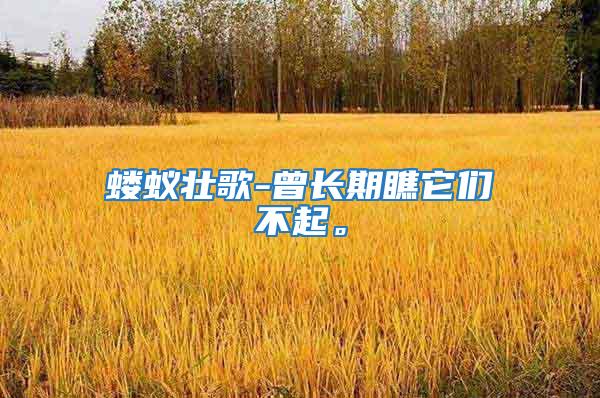 螻蟻壯歌-曾長期瞧它們不起。