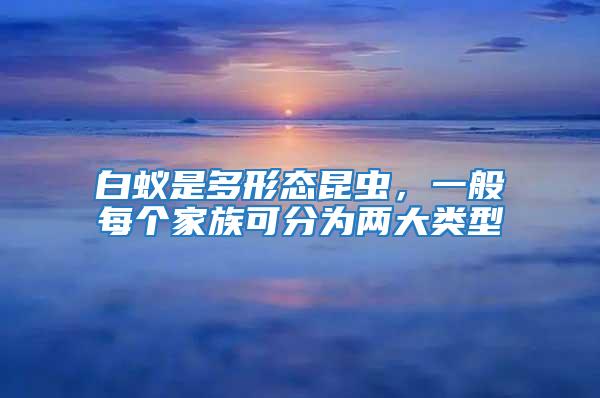 白蟻是多形態昆蟲，一般每個家族可分為兩大類型