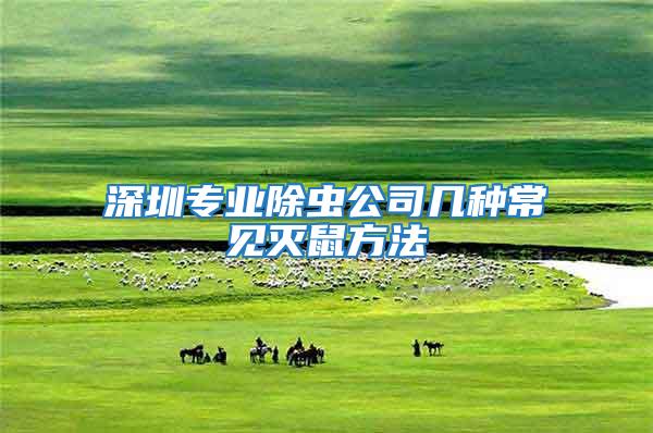 深圳專業除蟲公司幾種常見滅鼠方法