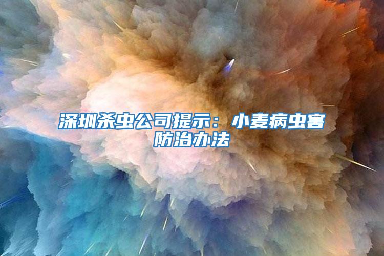 深圳殺蟲公司提示：小麥病蟲害防治辦法