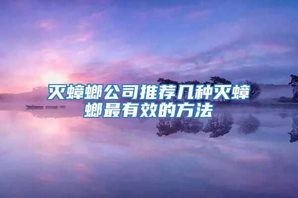 滅蟑螂公司推薦幾種滅蟑螂最有效的方法