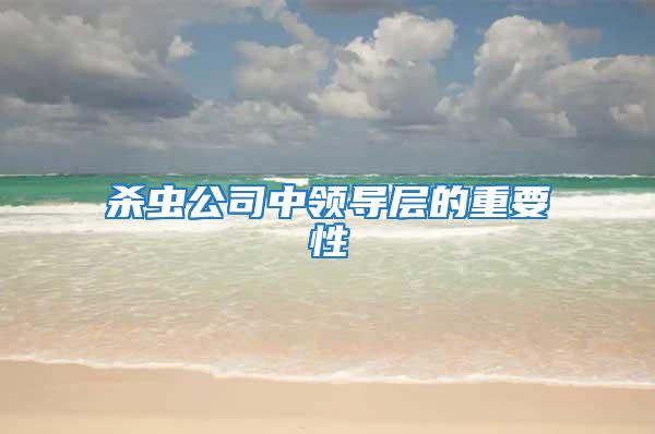 殺蟲公司中領導層的重要性
