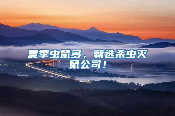 夏季蟲鼠多，就選殺蟲滅鼠公司！