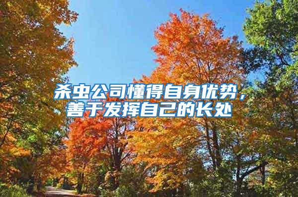 殺蟲公司懂得自身優勢，善于發揮自己的長處