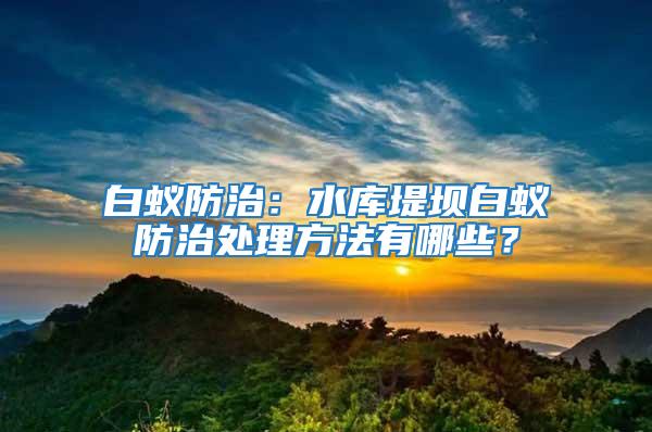 白蟻防治：水庫(kù)堤壩白蟻防治處理方法有哪些？