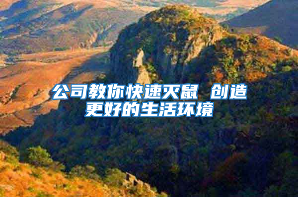 公司教你快速滅鼠 創造更好的生活環境