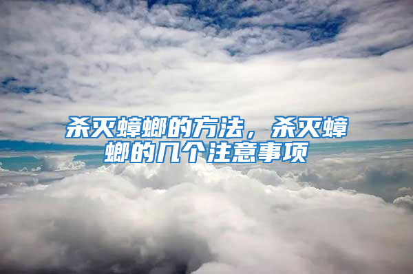 殺滅蟑螂的方法，殺滅蟑螂的幾個注意事項